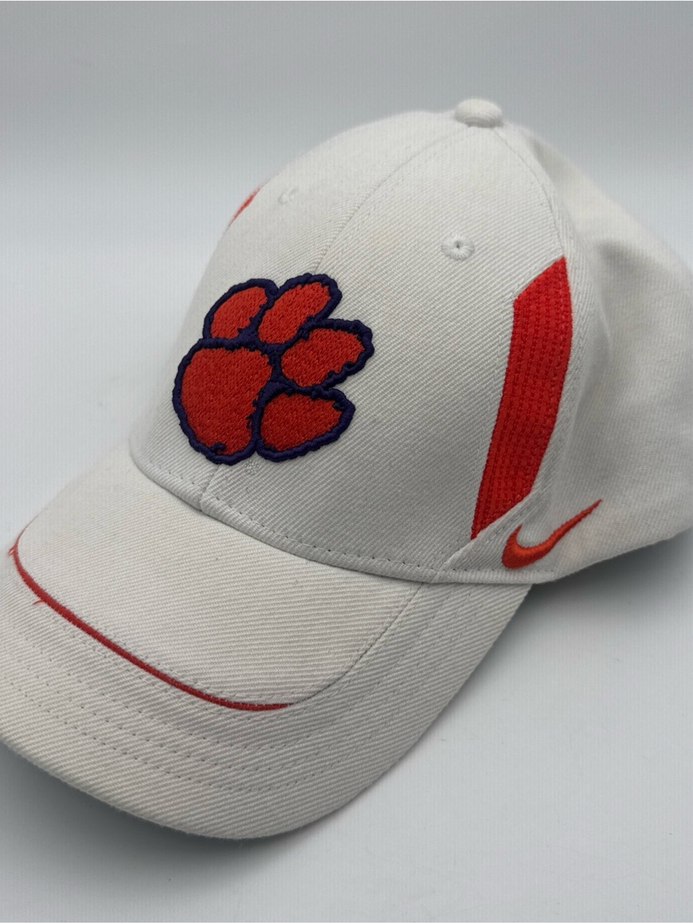 NIKE CLEMSON TIGERS Hat WHITE Unisex sport ADJUSTABLE Cap